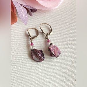 VINTAGE 🌸 925 Abalone Sterling Silver Earrings